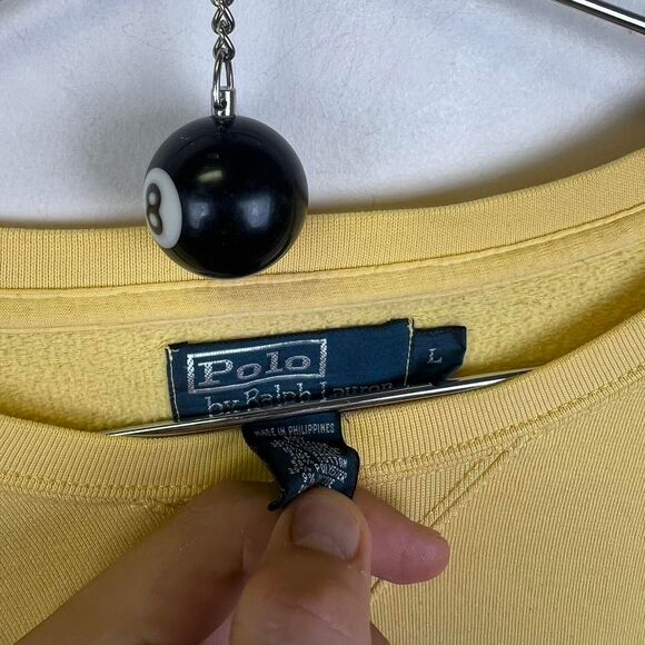 Vintage Yellow Polo Ralph Lauren men's sweatshirt size large - Picture 4 of 4